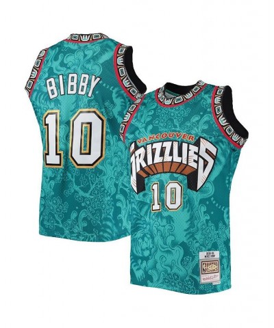 Men's Mike Bibby Turquoise Vancouver Grizzlies Hardwood Classics 1998-99 Lunar New Year Swingman Jersey $57.75 Jersey