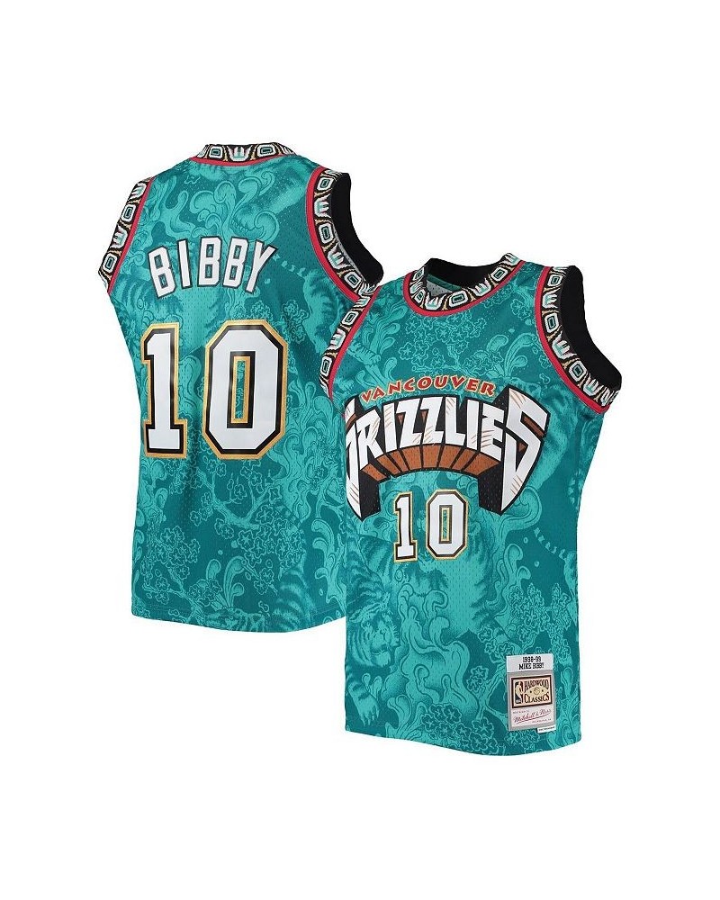 Men's Mike Bibby Turquoise Vancouver Grizzlies Hardwood Classics 1998-99 Lunar New Year Swingman Jersey $57.75 Jersey