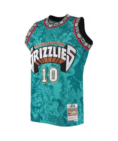 Men's Mike Bibby Turquoise Vancouver Grizzlies Hardwood Classics 1998-99 Lunar New Year Swingman Jersey $57.75 Jersey