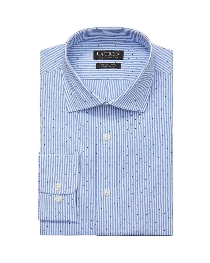 Men's UltraFlex Stretch Regular Fit Wrinkle Resistant Dress Shirt Blue $25.73 Dress Shirts