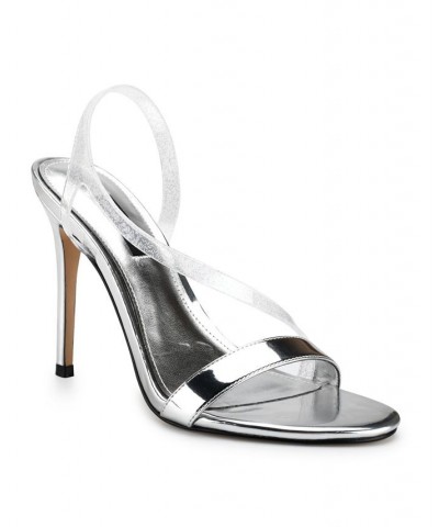 Women's Magee Heeled Sandals Silver $44.55 Shoes