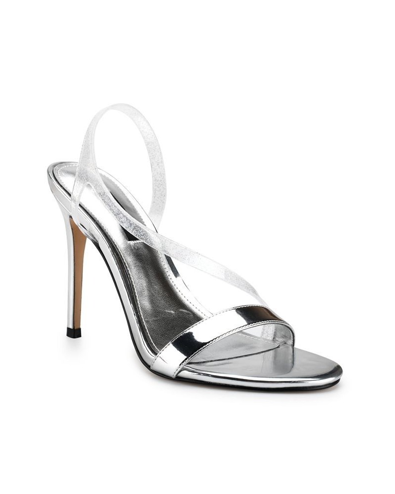 Women's Magee Heeled Sandals Silver $44.55 Shoes