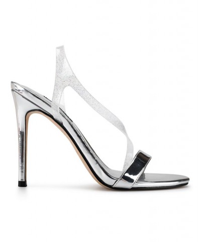 Women's Magee Heeled Sandals Silver $44.55 Shoes