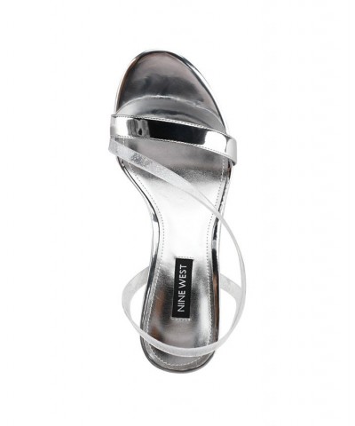 Women's Magee Heeled Sandals Silver $44.55 Shoes