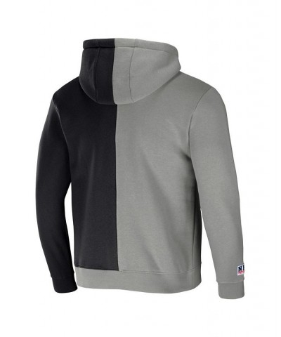 Men's NFL X Staple Gray, Black Las Vegas Raiders Split Logo Pullover Hoodie $34.31 Sweatshirt