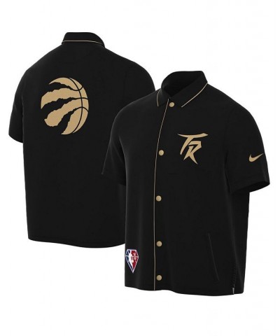 Men's Black, Gold Toronto Raptors 2021/22 City Edition Therma Flex Showtime Short Sleeve Full-Snap Collar Jacket $47.15 Jackets