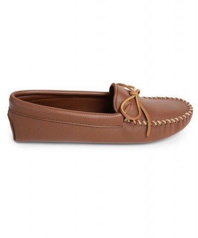 Men's Deerskin Leather Softsole Moccasin Loafers Brown $45.58 Shoes