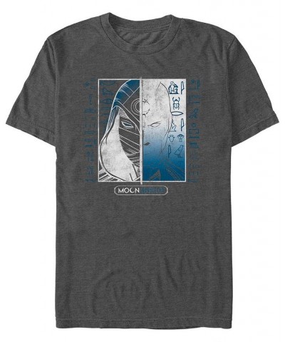 Men's Moon Knight Split Short Sleeve T-shirt Gray $18.54 T-Shirts