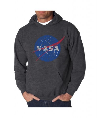 Men's Word Art Hoodie - Nasa Meatball Logo Gray $33.59 Sweatshirt