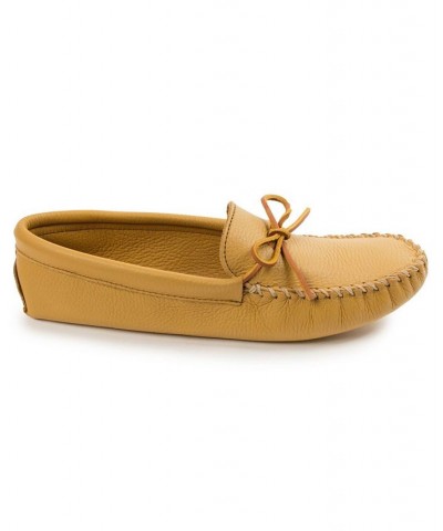 Men's Deerskin Leather Softsole Moccasin Loafers Brown $45.58 Shoes