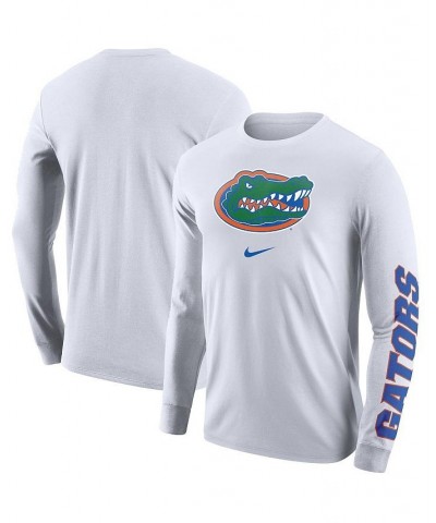 Men's White Florida Gators Team Lockup 2-Hit Long Sleeve T-shirt $27.99 T-Shirts