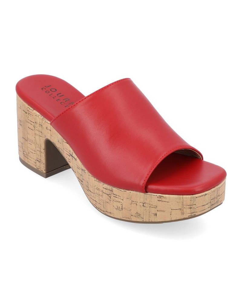 Women's Astter Platform Sandal Red $52.80 Shoes