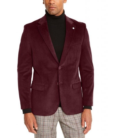 Men's Modern-Fit Active Stretch Corduroy Sport Coat Red $106.75 Blazers