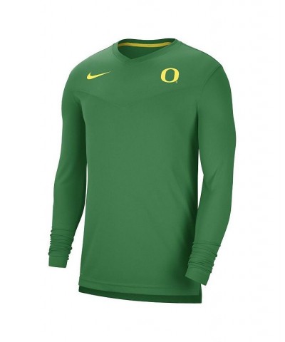 Men's Green Oregon Ducks 2022 Coach Performance Long Sleeve V-Neck T-shirt $29.25 T-Shirts