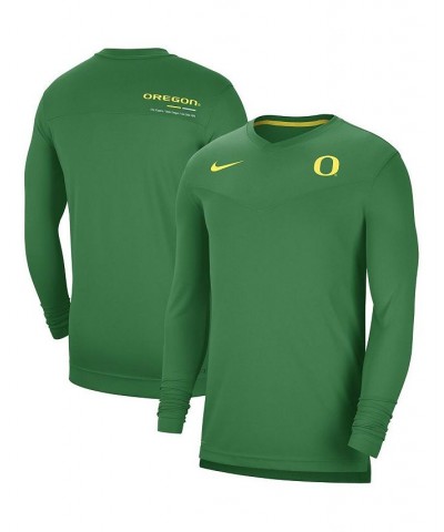 Men's Green Oregon Ducks 2022 Coach Performance Long Sleeve V-Neck T-shirt $29.25 T-Shirts