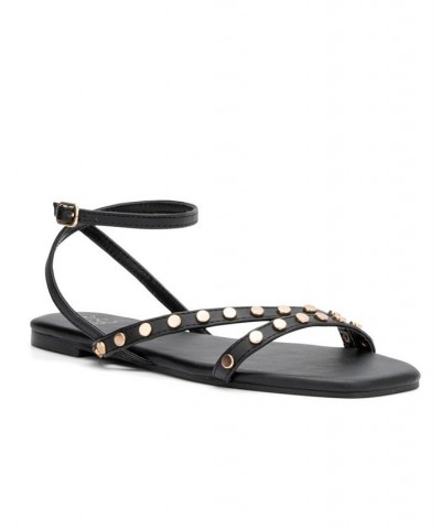 Women's Farra Flat Sandal Black $29.38 Shoes