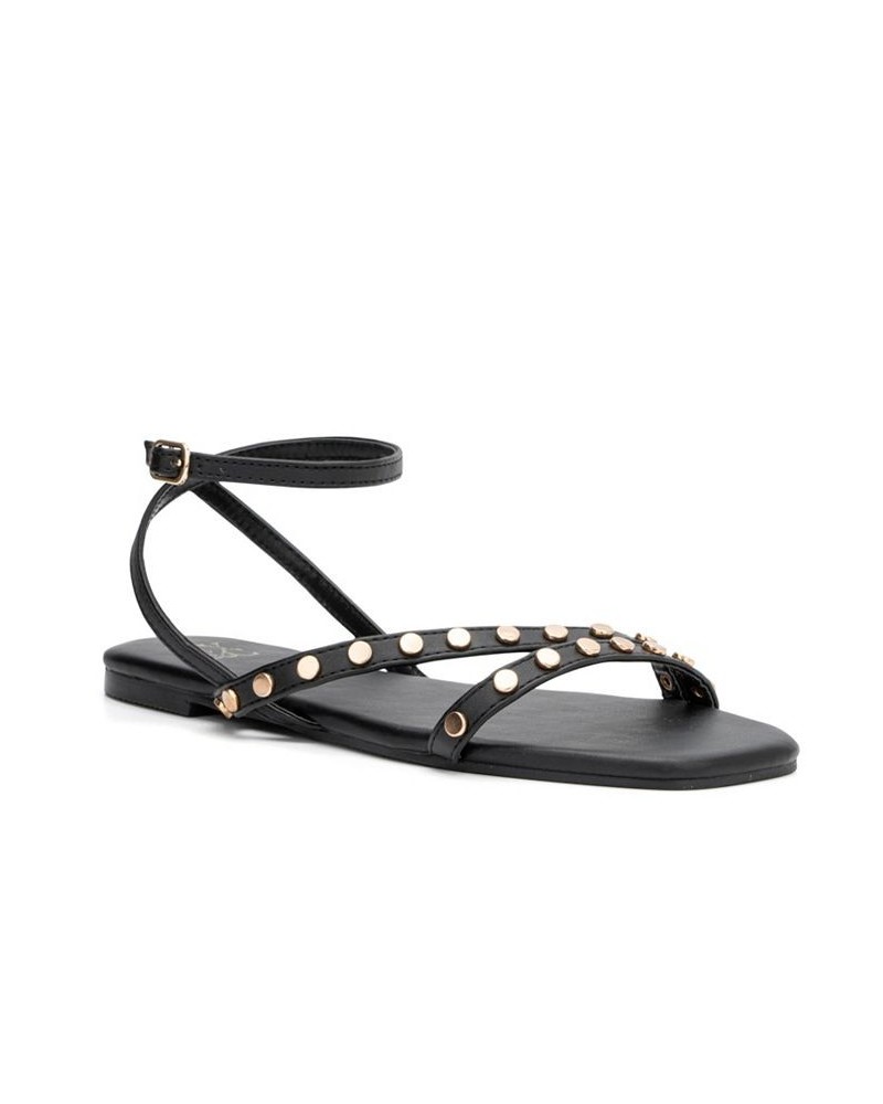 Women's Farra Flat Sandal Black $29.38 Shoes