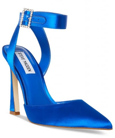 Women's Sarantos Two-Piece Stiletto Pumps Blue $54.50 Shoes