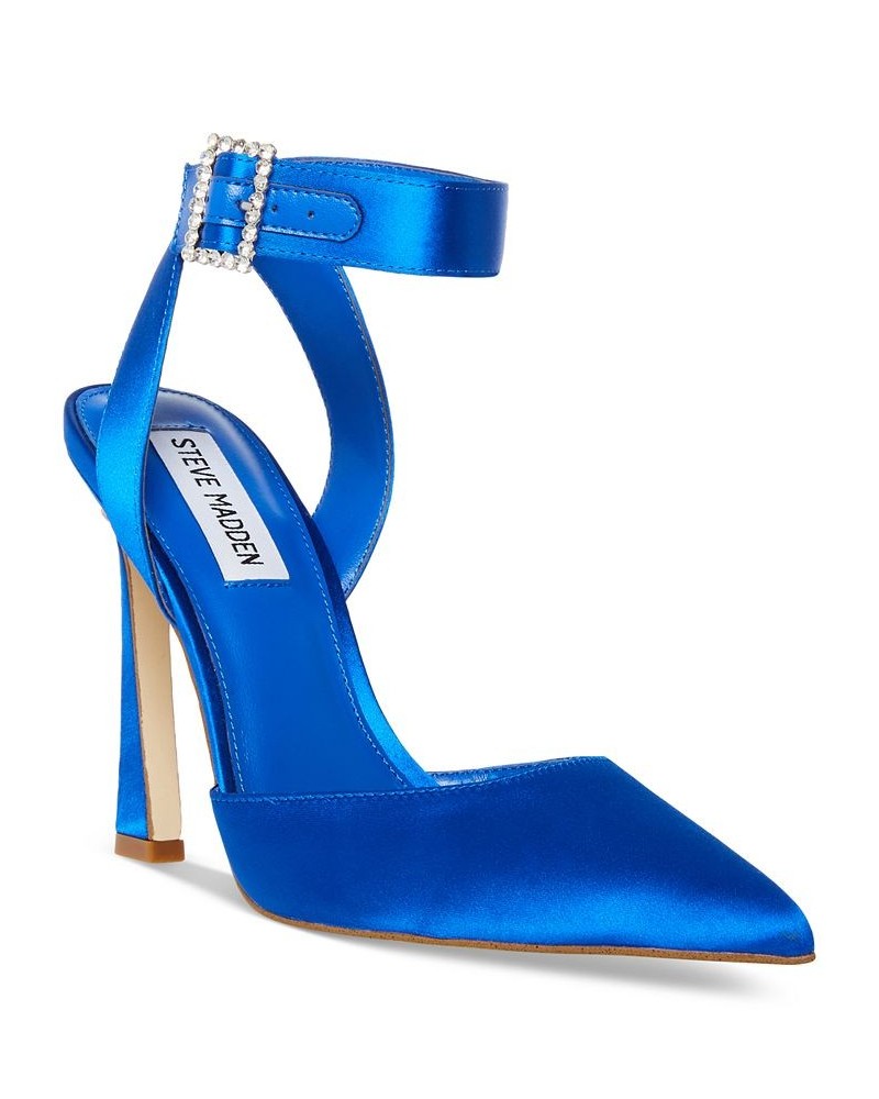 Women's Sarantos Two-Piece Stiletto Pumps Blue $54.50 Shoes