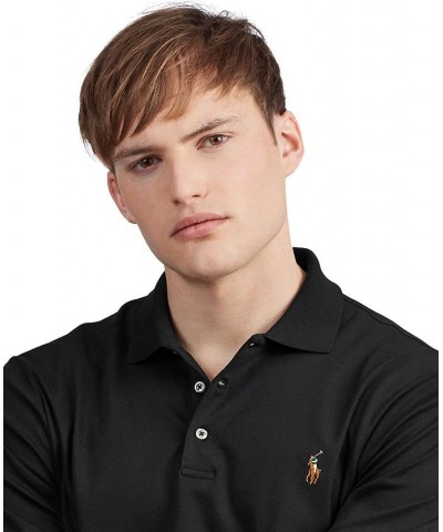 Men's Classic-Fit Long Sleeve Soft Cotton Polo Black $45.00 Polo Shirts