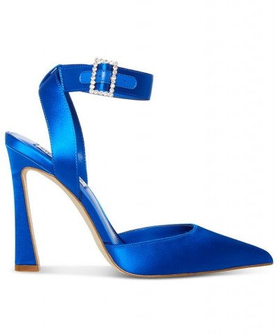 Women's Sarantos Two-Piece Stiletto Pumps Blue $54.50 Shoes