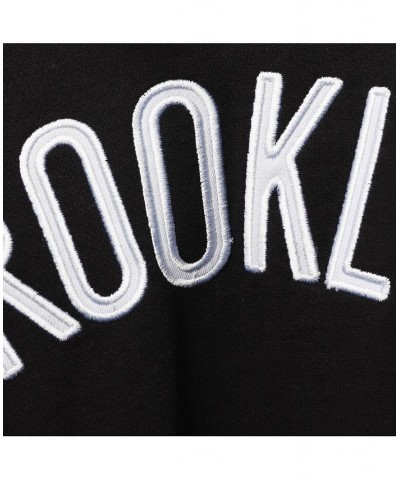 Men's Branded Black and White Brooklyn Nets Big and Tall Double Contrast Pullover Hoodie $45.00 Sweatshirt