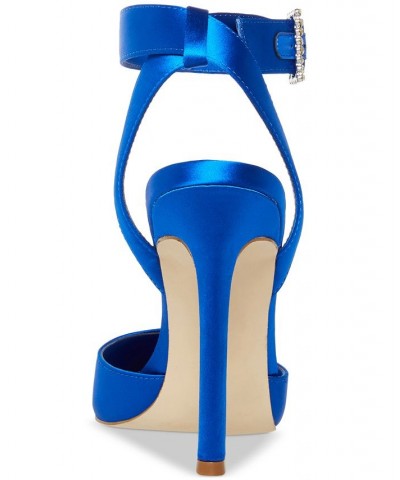 Women's Sarantos Two-Piece Stiletto Pumps Blue $54.50 Shoes