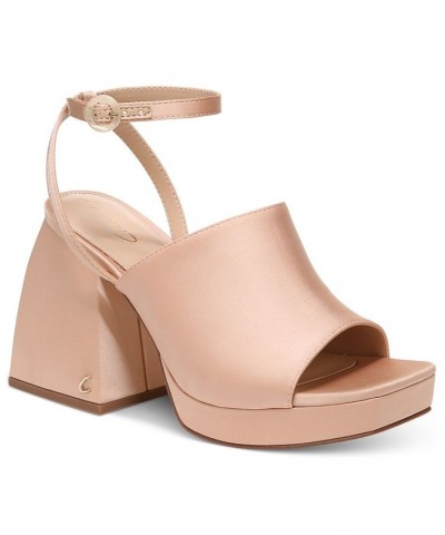 Miranda Two-Piece Platform Sandals Tan/Beige $42.57 Shoes