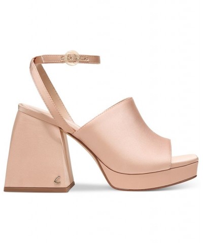 Miranda Two-Piece Platform Sandals Tan/Beige $42.57 Shoes