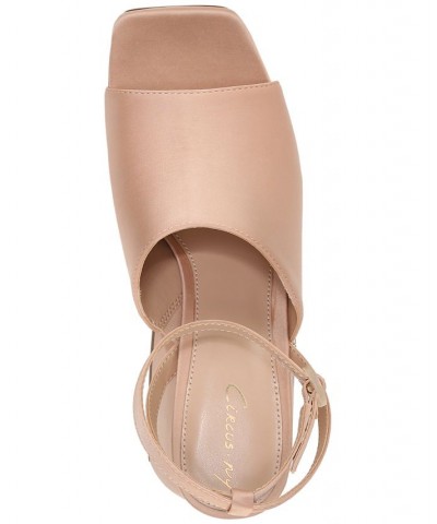 Miranda Two-Piece Platform Sandals Tan/Beige $42.57 Shoes