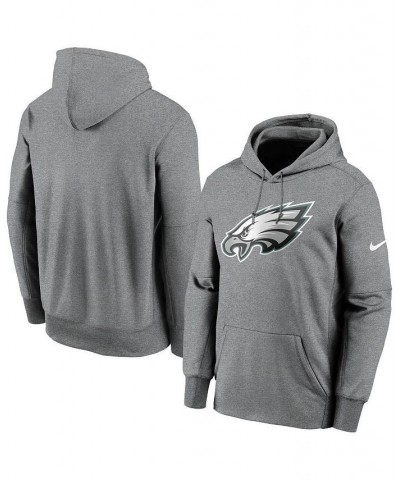 Men's Heathered Gray Philadelphia Eagles Fan Gear Primary Logo Performance Pullover Hoodie $39.10 Sweatshirt