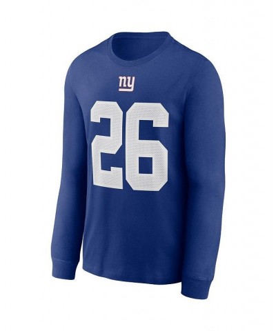 Men's Saquon Barkley Royal New York Giants Player Name and Number Long Sleeve T-shirt $22.35 T-Shirts