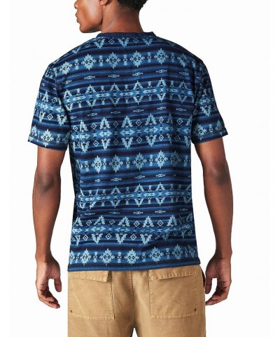 Men's Jersey Aztec Print Short Sleeve Henley T-shirt $25.45 T-Shirts