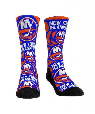 Men's and Women's Socks New York Islanders Allover Logo and Paint Crew Socks $15.29 Socks