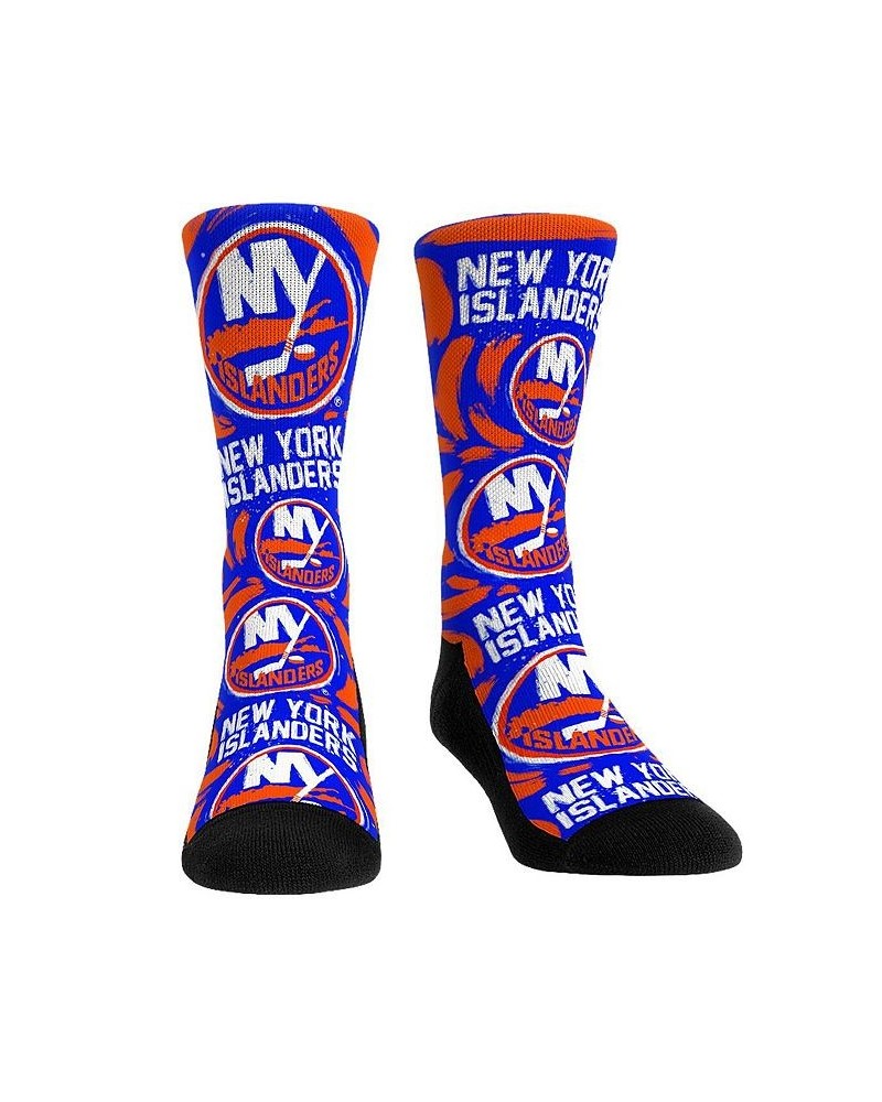 Men's and Women's Socks New York Islanders Allover Logo and Paint Crew Socks $15.29 Socks