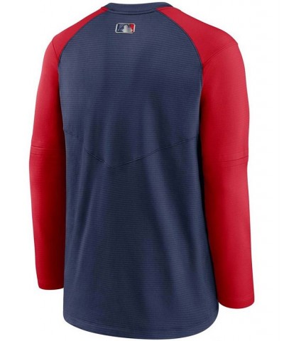 Men's Navy, Red Minnesota Twins Authentic Collection Pregame Performance Raglan Pullover Sweatshirt $42.30 Sweatshirt