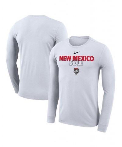 Men's White New Mexico Lobos On Court Bench Long Sleeve T-shirt $29.99 T-Shirts