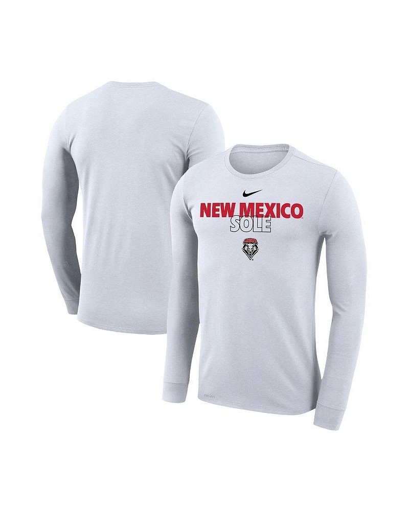 Men's White New Mexico Lobos On Court Bench Long Sleeve T-shirt $29.99 T-Shirts