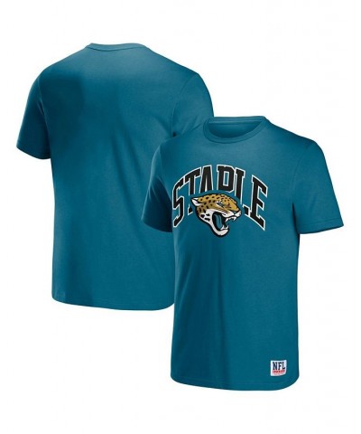 Men's NFL X Staple Teal Jacksonville Jaguars Lockup Logo Short Sleeve T-shirt $17.27 T-Shirts