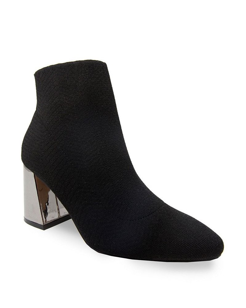 Women's Alia Mirrored Heel Bootie Black $49.17 Shoes