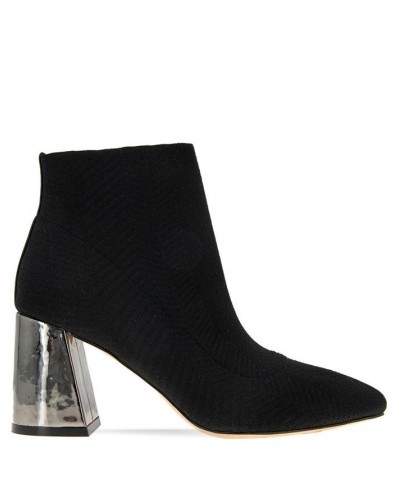 Women's Alia Mirrored Heel Bootie Black $49.17 Shoes