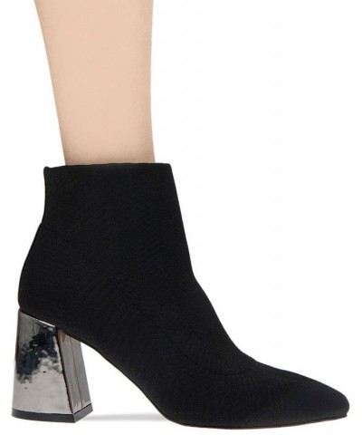 Women's Alia Mirrored Heel Bootie Black $49.17 Shoes