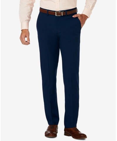 J.M. Slim Fit 4-Way Stretch Flat Front Dress Pants Blue $25.85 Pants