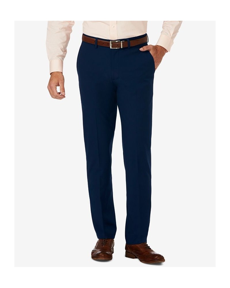 J.M. Slim Fit 4-Way Stretch Flat Front Dress Pants Blue $25.85 Pants