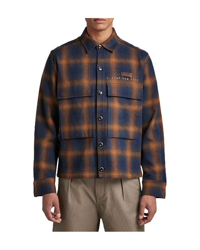 Men's Pocketony Long-Sleeve Plaid Service Overshirt Multi $80.00 Shirts