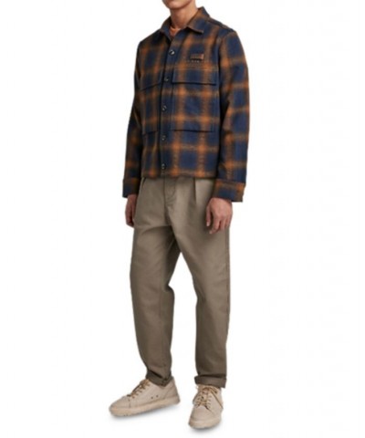 Men's Pocketony Long-Sleeve Plaid Service Overshirt Multi $80.00 Shirts