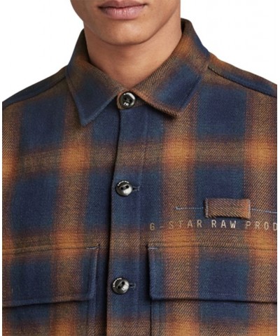 Men's Pocketony Long-Sleeve Plaid Service Overshirt Multi $80.00 Shirts