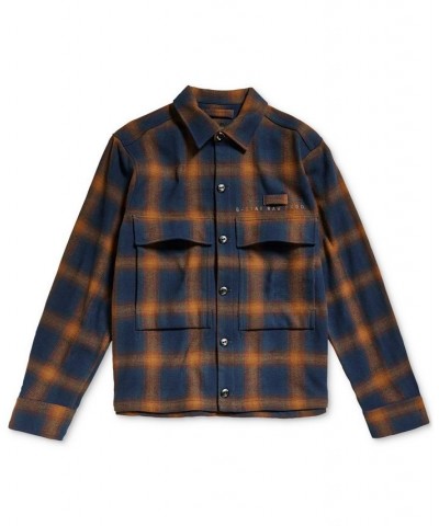 Men's Pocketony Long-Sleeve Plaid Service Overshirt Multi $80.00 Shirts