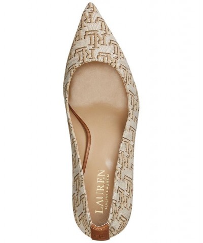 Women's Lanette Monogram Jacquard Pumps Tan/Beige $52.65 Shoes