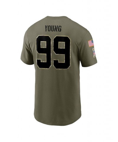 Men's Chase Young Olive Washington Commanders 2022 Salute To Service Name and Number T-shirt $22.55 T-Shirts